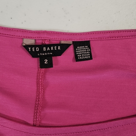 Ted Baker Hot Pink Oversized Short-Sleeved Top - Picture 4 of 7